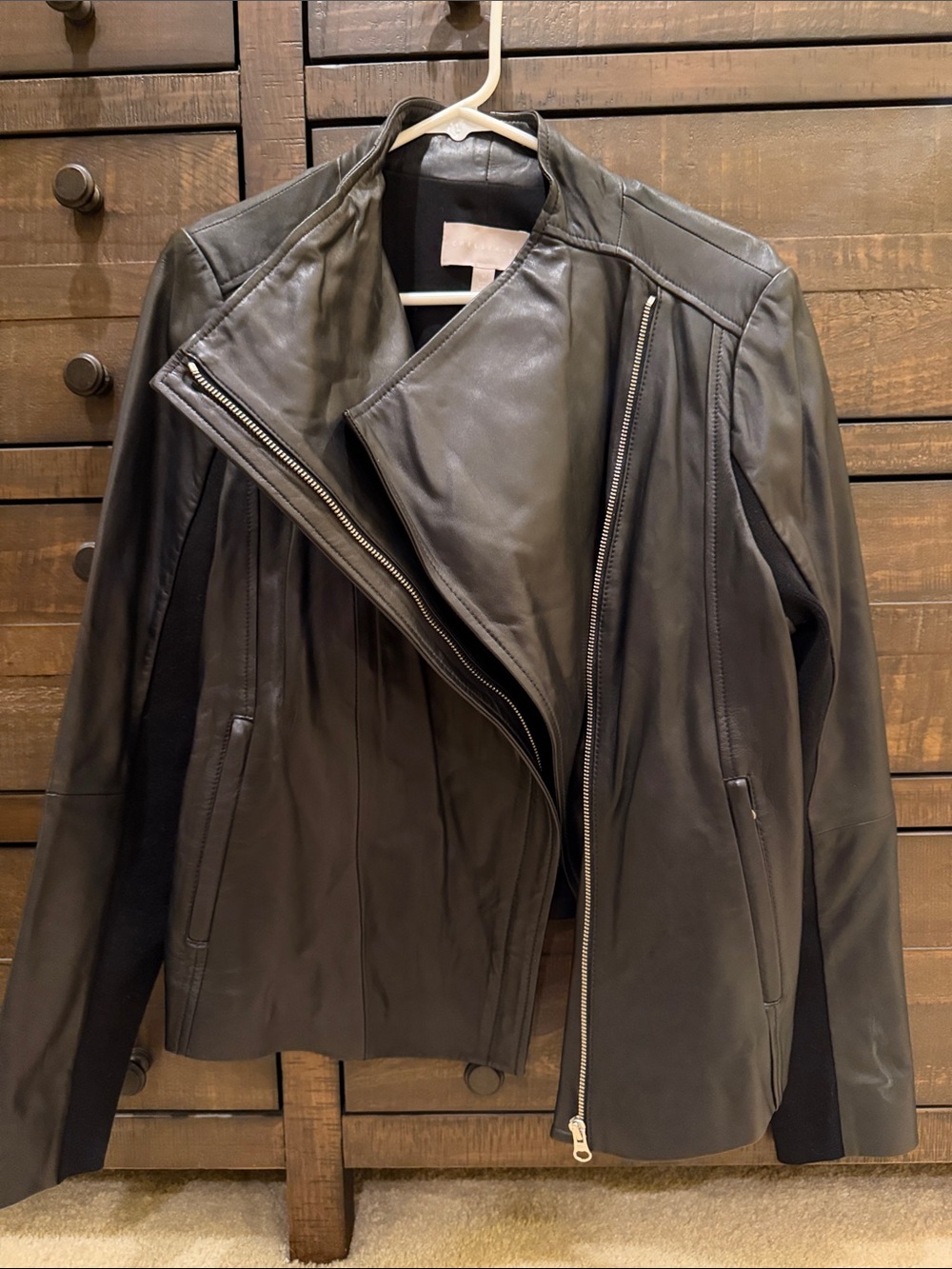 Chelsea 28 Women’s Black Leather Asymmetrical Zip Jacket